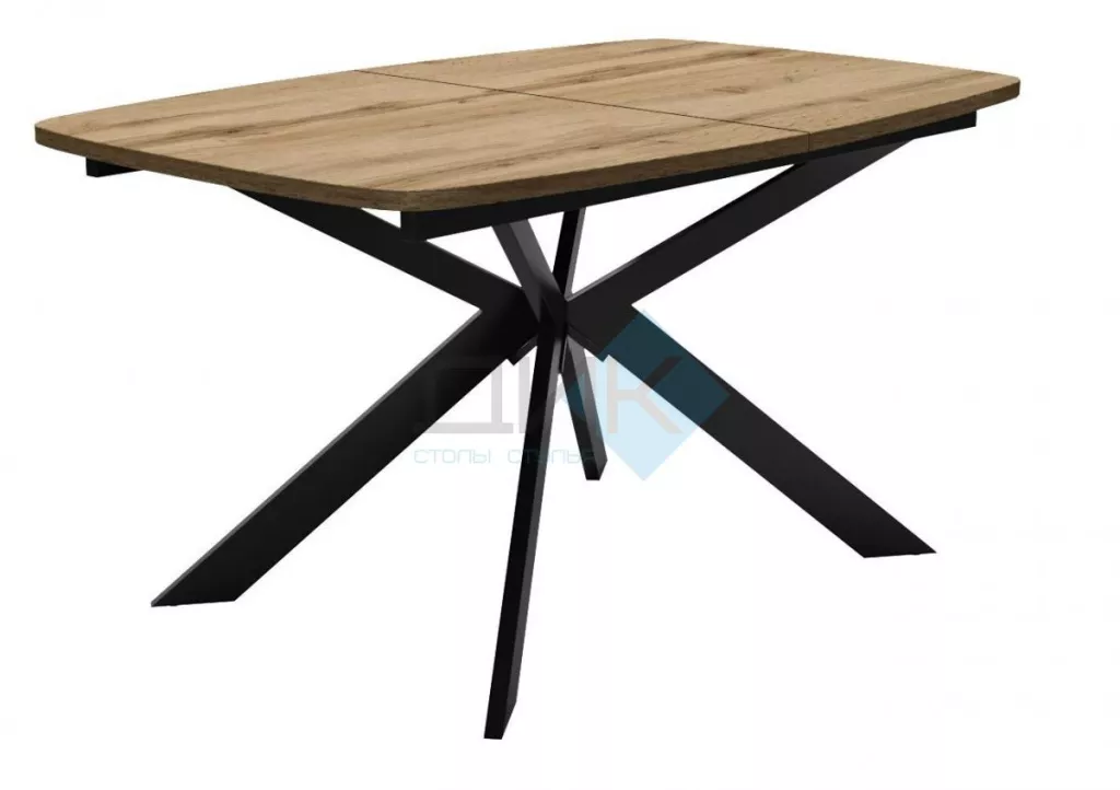 Стол DikLine B140 Дуб Галифакс (ЛДСП EGGER), опоры черные