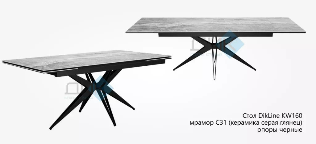 Стол DikLine KW160 мрамор С31