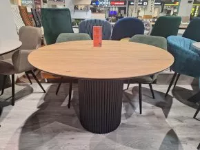 Стол DikLine AKR120 Керамика древесная OAKWOOD HONEY/подстолье черное/опоры черные Образец в салоне ТЦ Красный Кит