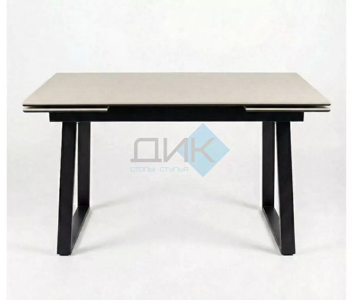 Стол DikLine DZ160 Текстиль бежевый/черные (2 уп.)