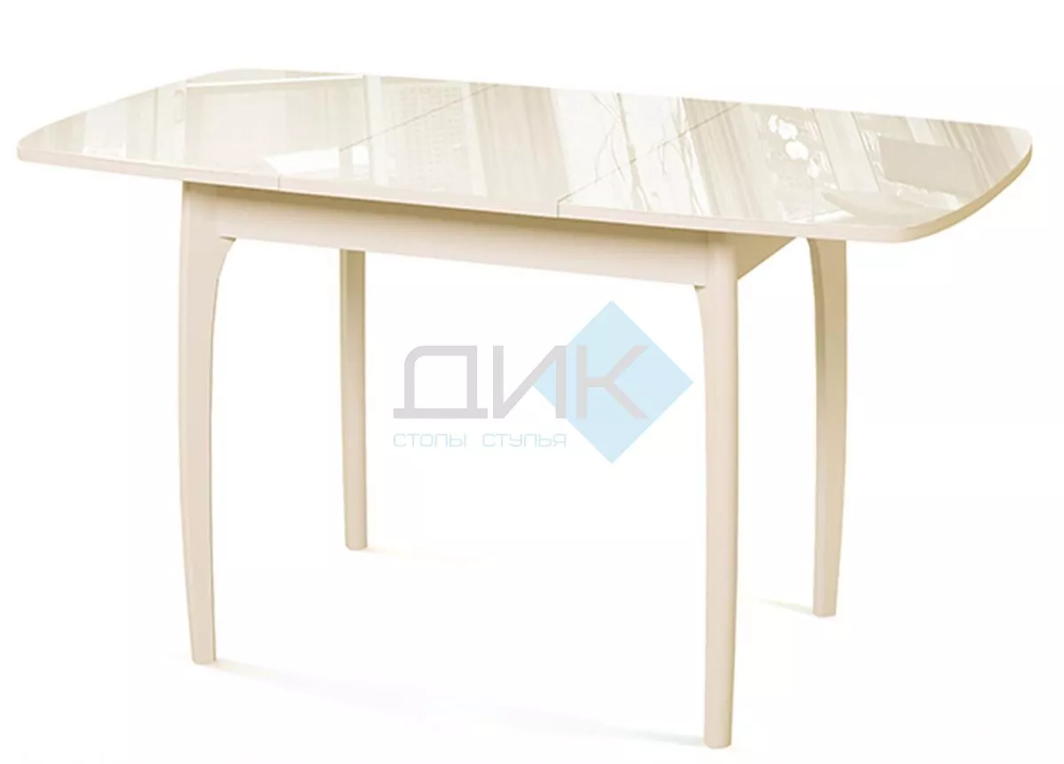 Стол DikLine M15 слоновая кость/стекло бежевое optiwhite