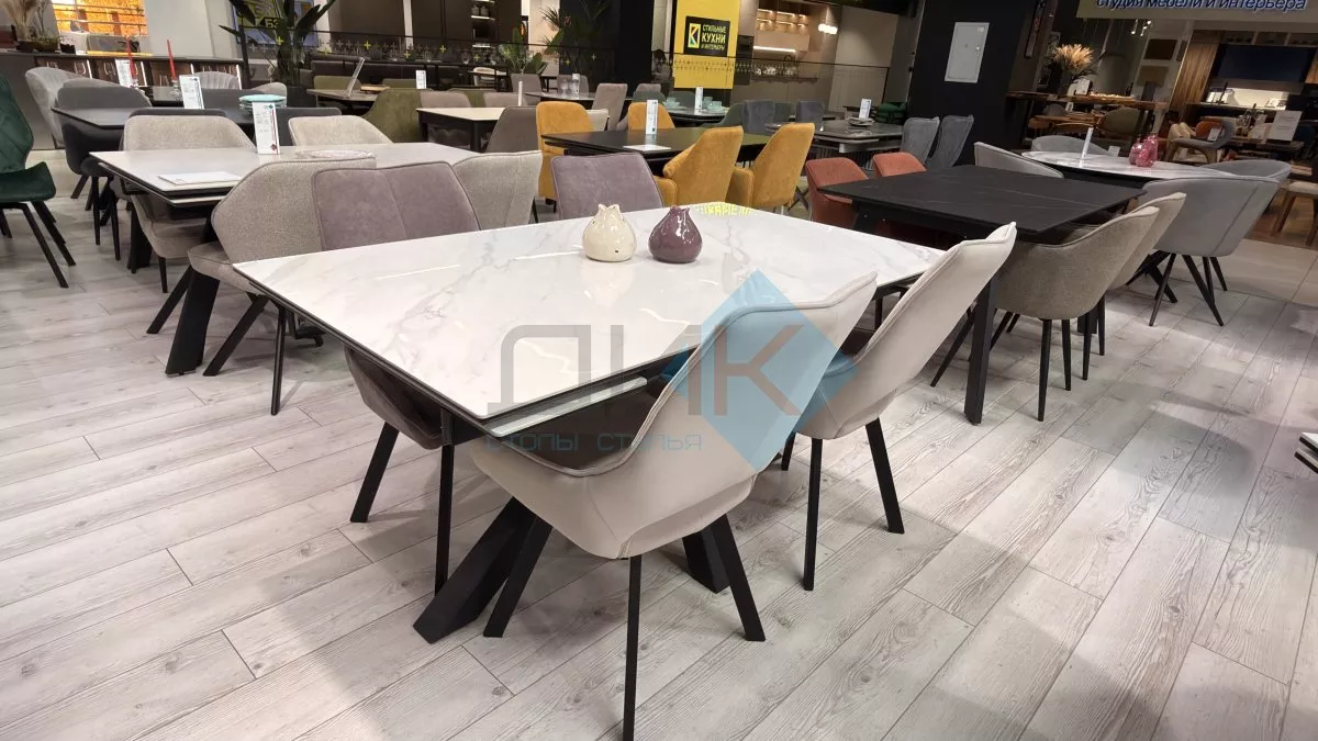 Стол DikLine SFE160 Керамика Tianshan White (белый полуглянец) Образец в салоне ТЦ Румер