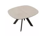 Стол DikLine BK100 Керамика Krater Perla (бежевый матовый)/подстолье черное/опоры черные