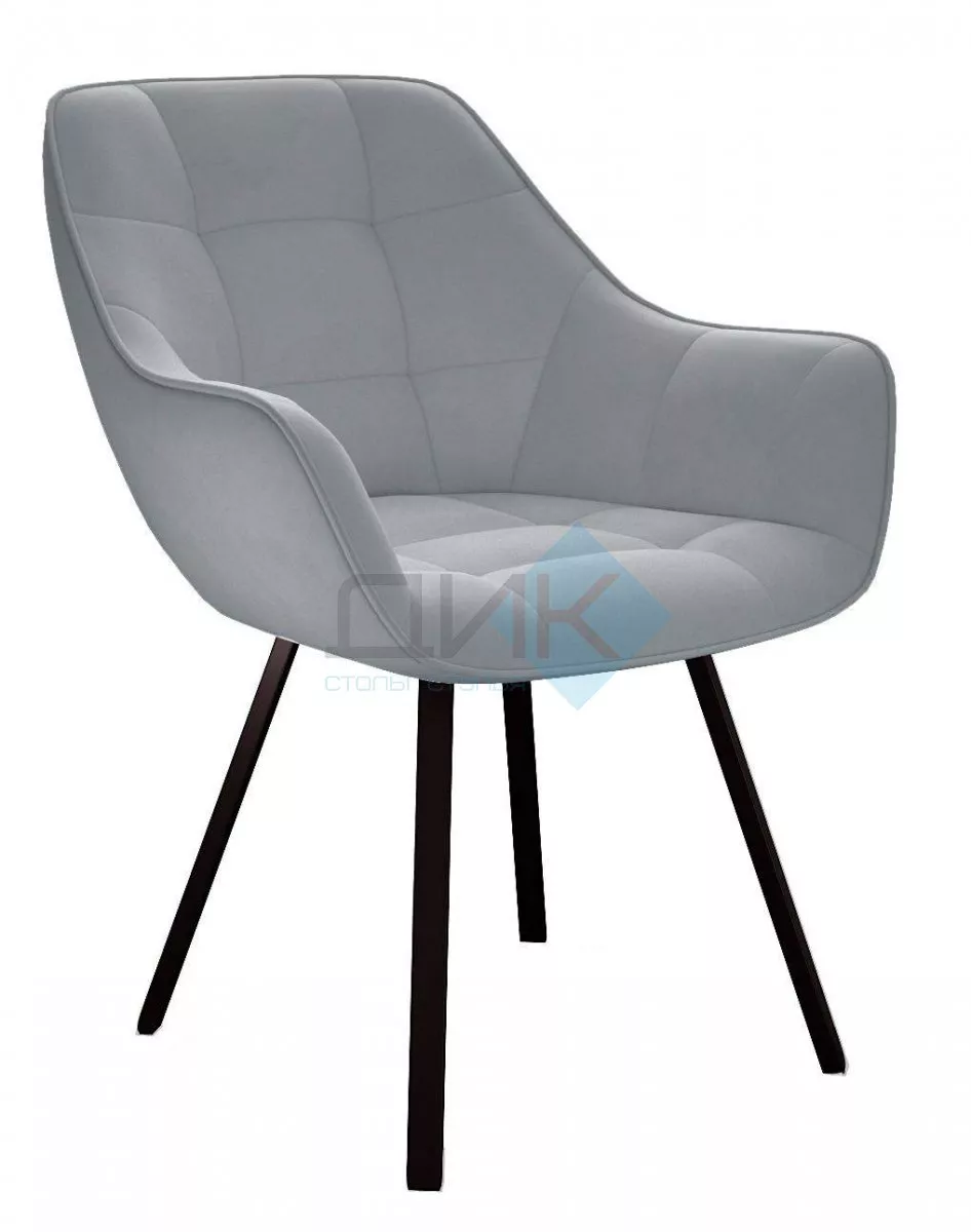 Стул DikLine 252 М поворотный, B22 GREY, ножки черные