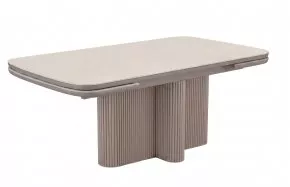 Стол DikLine DKO160 Керамика Krater Perla (бежевый матовый)/подстолье капучино/опоры капучино (2 уп.)