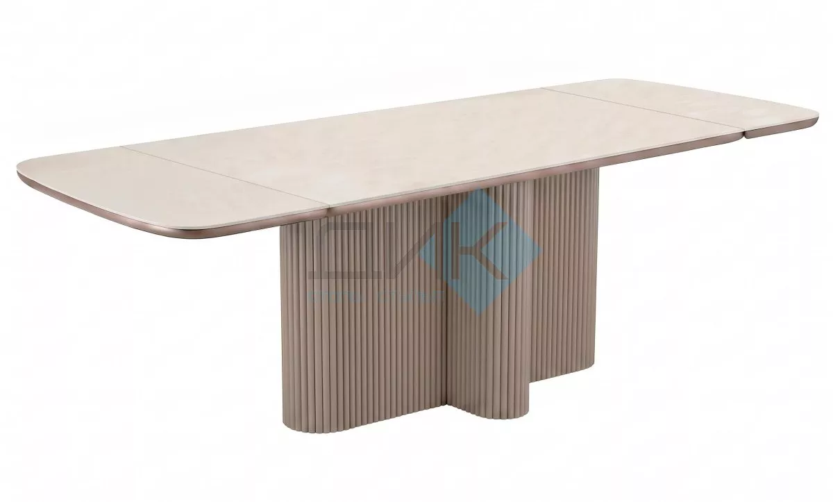 Стол DikLine DKO160 Керамика Krater Perla (бежевый матовый)/подстолье капучино/опоры капучино (2 уп.)
