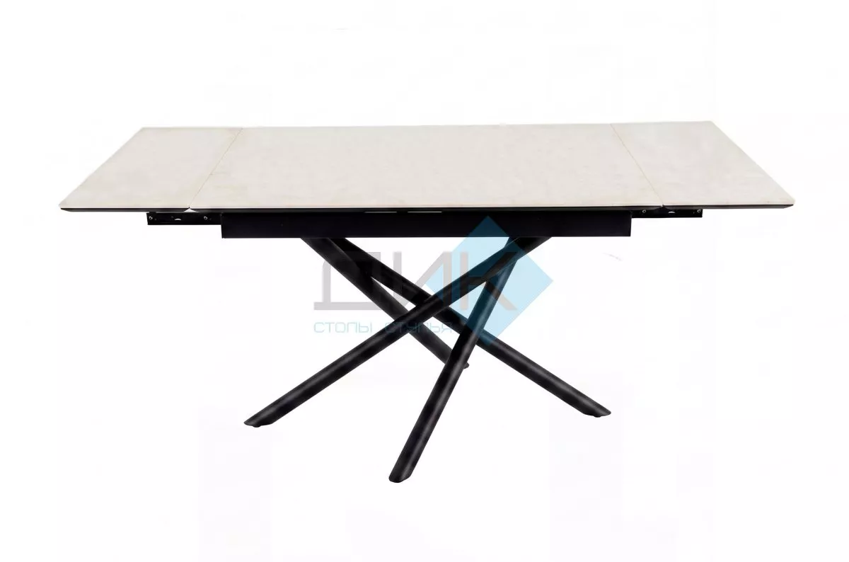 Стол DikLine BX110 Хромикс белый/опоры черные (2уп.)