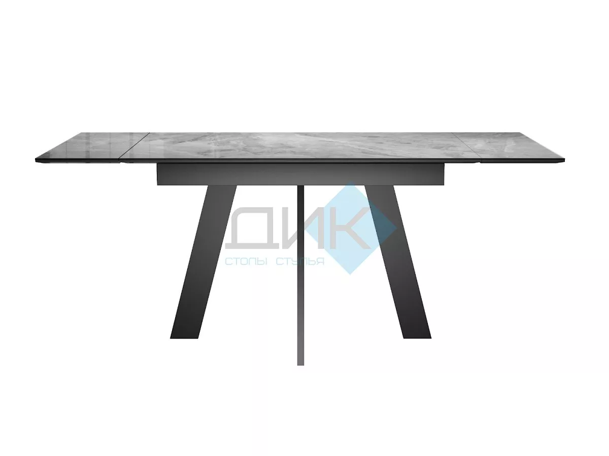 Стол DikLine DKM(SKM)140 Керамика Italian Grey (глянец серый)/подстолье черное
