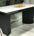 Стол DikLine IKD160 Керамика Carrara Gloss (мрамор глянец белый)/подстолье черное Образец в салоне ТЦ Гранд Химки