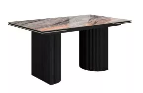 Стол DikLine IKD160 керамика Venetian Brown Light глянец, подстолье черное, опоры черные (2уп.)