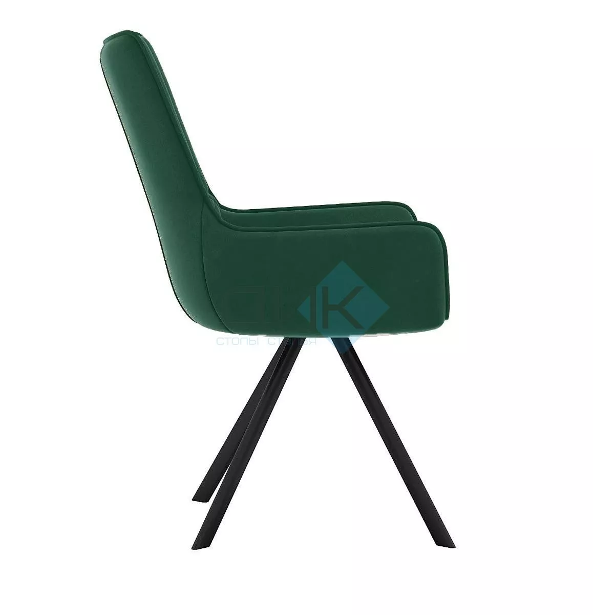 Стул DikLine 289 поворотный K13 изумруд, ножки черные