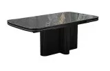 Стол DikLine DKO160 Керамика Nebula Gold (мрамор глянец серый), подстолье черное, опоры черные (2 уп.)