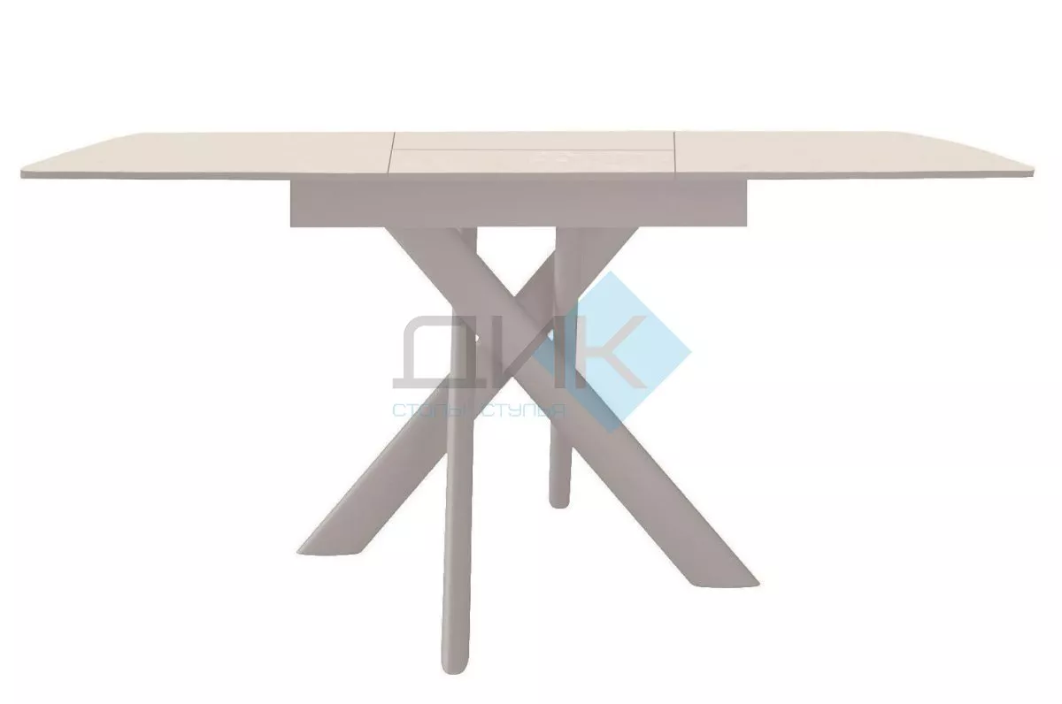 Стол DikLine DKB110, Керамика Krater Perla (бежевый матовый)/подстолье капучино/опоры капучино