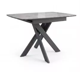 Стол DikLine DKB110, Керамика Italian Grey (глянец серый)/подстолье черное/опоры черные