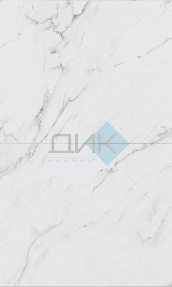 Стол DikLine DI100 Мрамор Кристал белый/опоры черные (2уп.)
