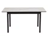 Стол DikLine DKQ120 Керамика белый Icelandic white jade (Ostra Bianco Light)/подстолье черное/опоры черные