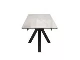 Стол DikLine SFE160 Керамика глянец белый Icelandic white jade (Ostra bianco light)/подстолье черное/опоры черные (2 уп.)