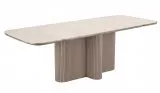 Стол DikLine DKO140 Керамика Krater Perla (бежевый матовый)/подстолье капучино/опоры капучино (2 уп.)