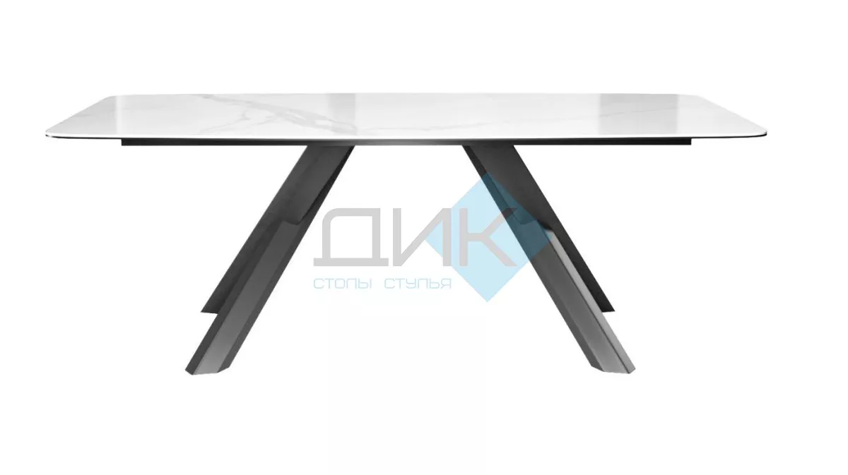 Стол DikLine KS220 керамика Cloud (белый глянец C11 )/опоры черные