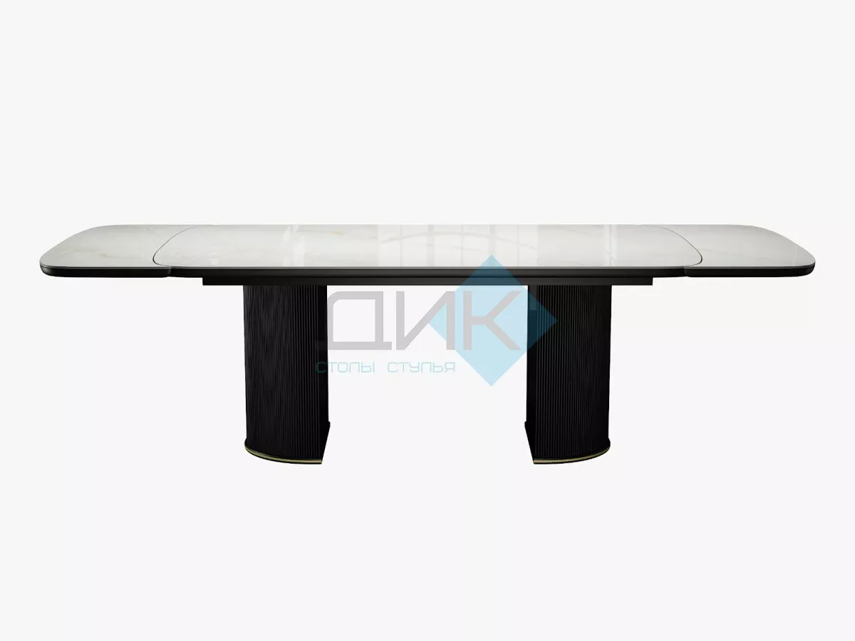 Стол DikLine EKP205 керамика К20 глянец, опоры МДФ черные/золото  (2 уп.)