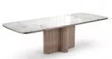 Стол DikLine DKO160 Керамика Platinum ART (белый глянец)/подстолье капучино/опоры капучино (2 уп.)
