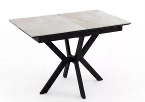 Стол DikLine DKI100 Керамика белый Icelandic white jade (Ostra Bianco Light)/подстолье черное/опоры черные (2уп.)