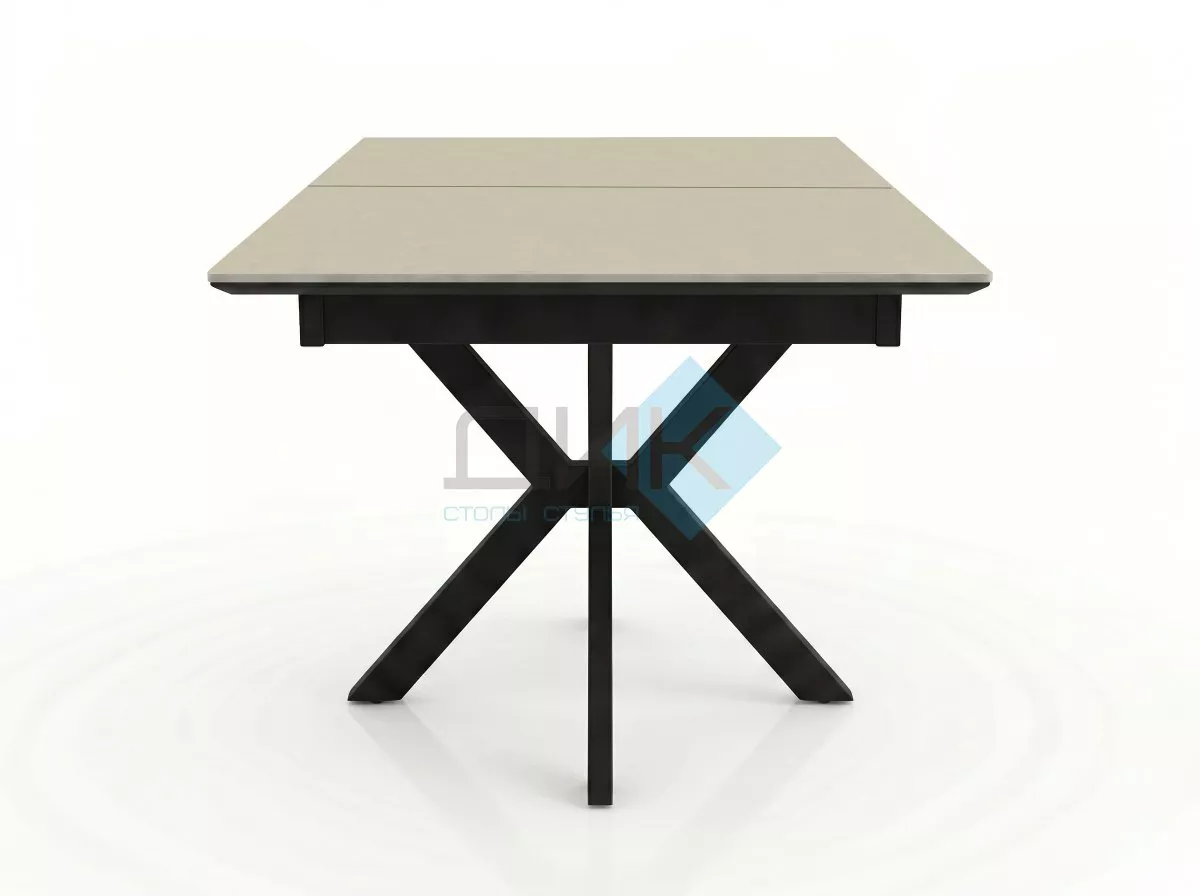 Стол DikLine DKI100 Керамика бежевый матовый (light yellow)/подстолье черное/опоры черные (2уп.)