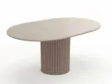 Стол DikLine AKRR120 Керамика Krater Perla (бежевый матовый)/подстолье капучино/опоры капучино (2 уп.)