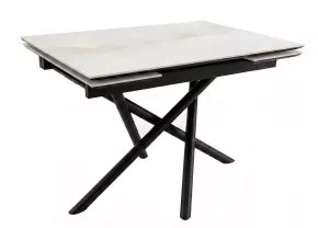 Стол DikLine BKX110 Керамика белый Icelandic white jade (Ostra Bianco Light)/подстолье черное/опоры черные (2уп.)