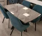 Стол DikLine DKU120 Керамика Italian Grey (глянец серый)/опоры черные  образец в салоне Шатура 
