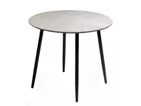 Стол DikLine RKM90 Керамика глянец белый Icelandic white jade (Ostra Bianco Light)/подстолье черное/опоры черные