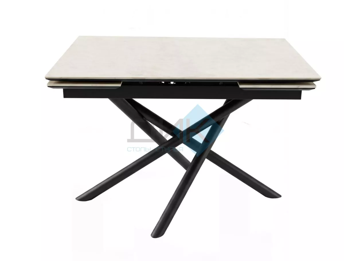 Стол DikLine BX110 Хромикс белый/опоры черные (2уп.)