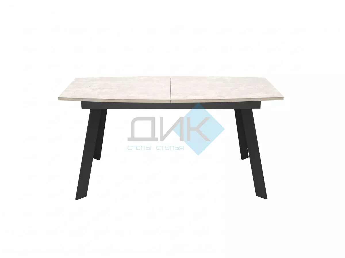 Стол DikLine XL160K хромикс белый/черный/опоры черные