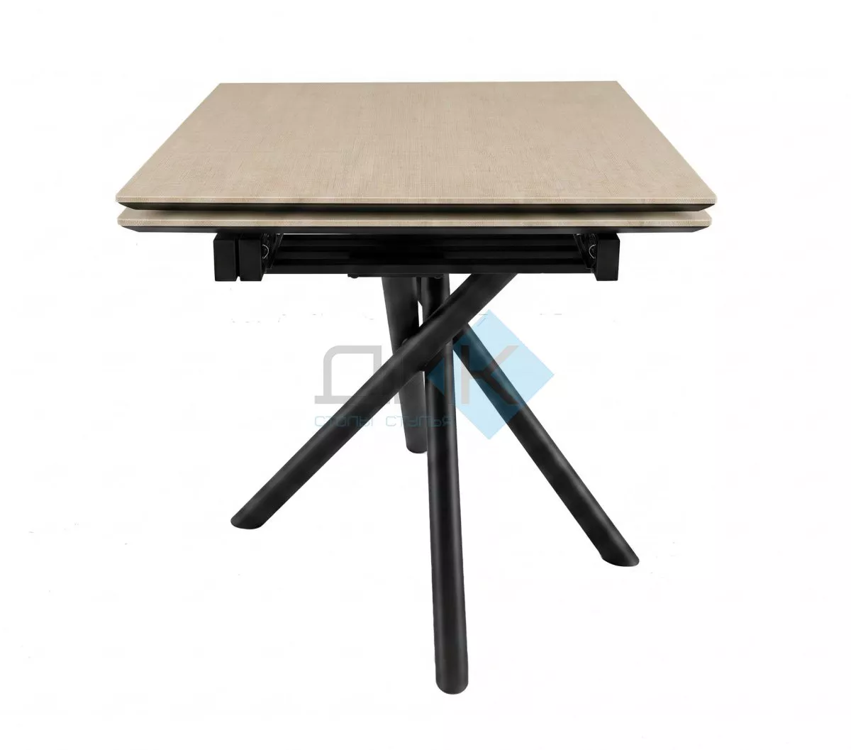 Стол DikLine BX110 Текстиль бежевый/опоры черные (2 уп.)