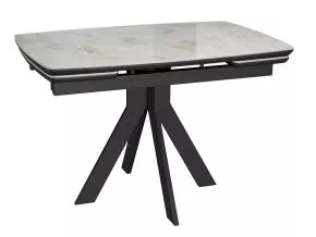Стол DikLine DKU120 Керамика Italian Grey (глянец серый)/подстолье черное/опоры черные (2 уп.)