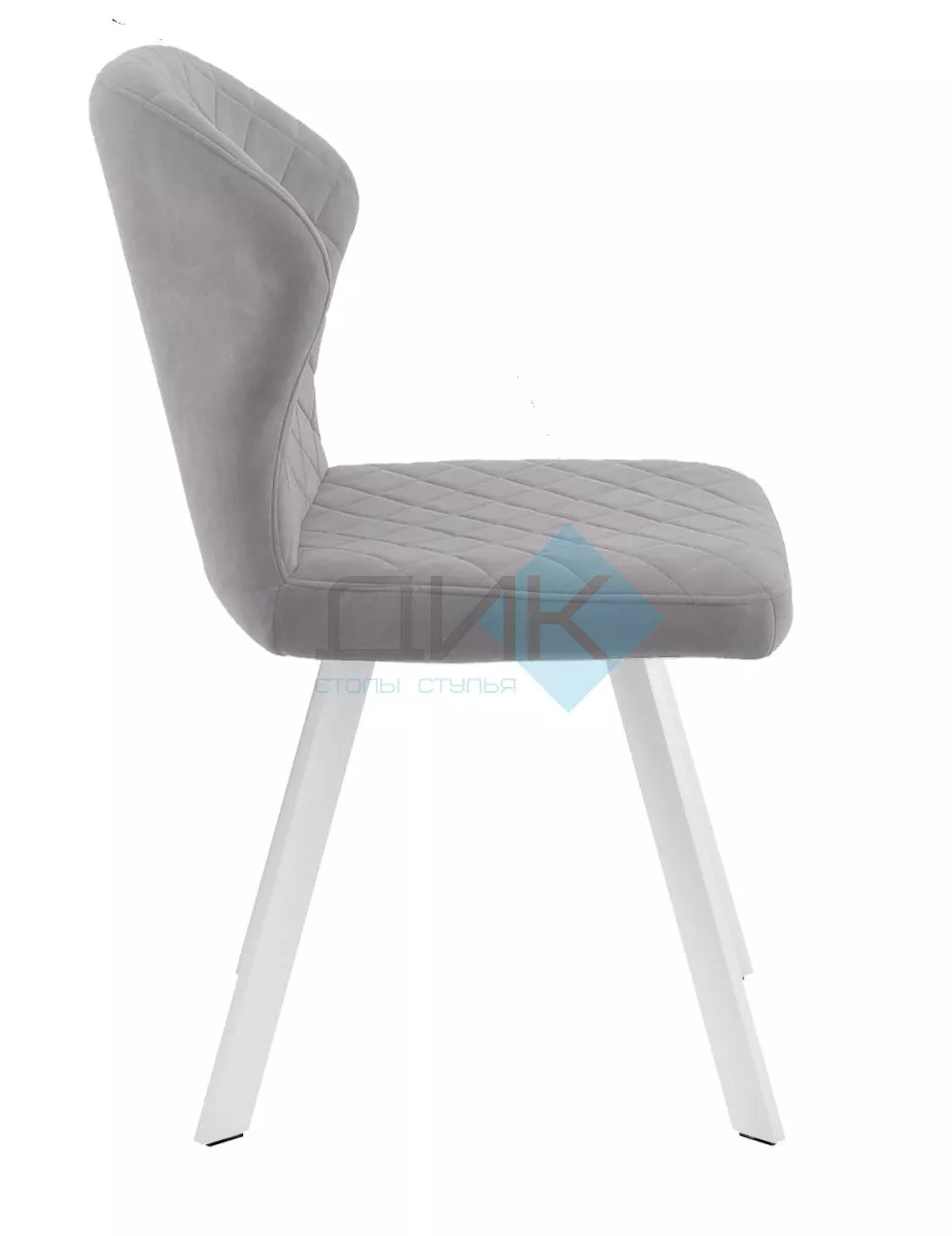 Стул DikLine 339 поворотный B22 GREY, ножки белые