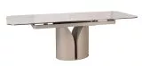 Стол обеденный DikLine CZ401 керамика Calacata Picasso White глянец, опоры металл  матовые бежевые (2 уп)