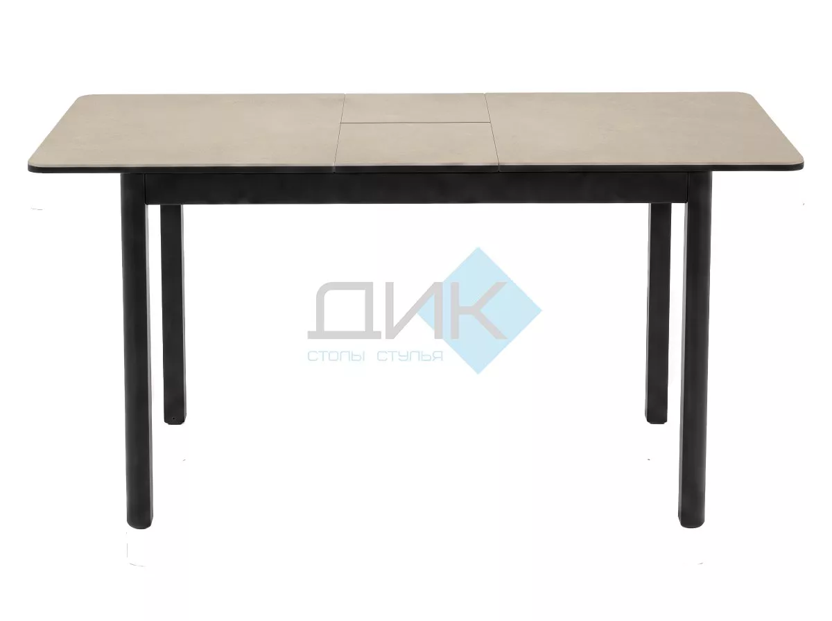Стол DikLine DKQ120 Керамика матовый бежевый (light yellow)/подстолье черное/опоры черные