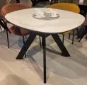 Стол DikLine BK100 Керамика Белый мрамор/подстолье черное/опоры черные Образец в салоне ТЦ Кемп