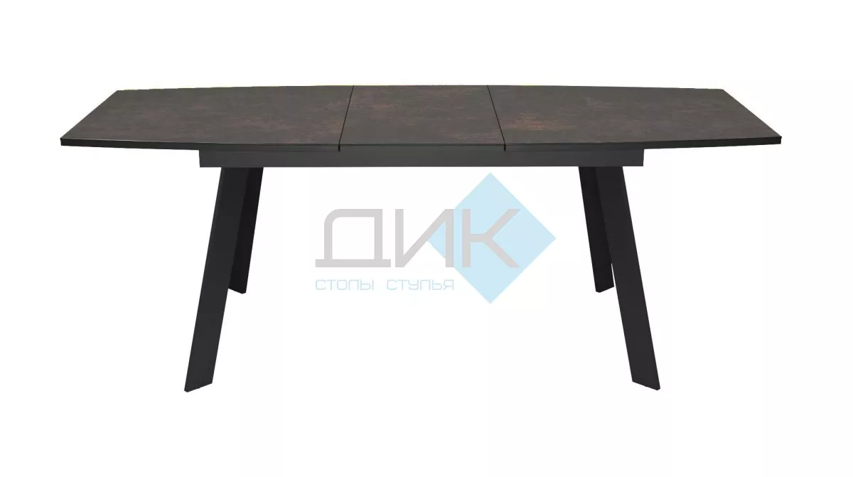 Стол DikLine XL160 хромикс бронза / черный/опоры черные