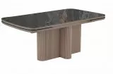Стол DikLine DKO160 керамика Nebula Gold (мрамор глянец серый), подстолье капучино, опоры капучино (2уп.)