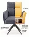 Стул DikLine 6826 т.к Серая Raven 15, опоры черные