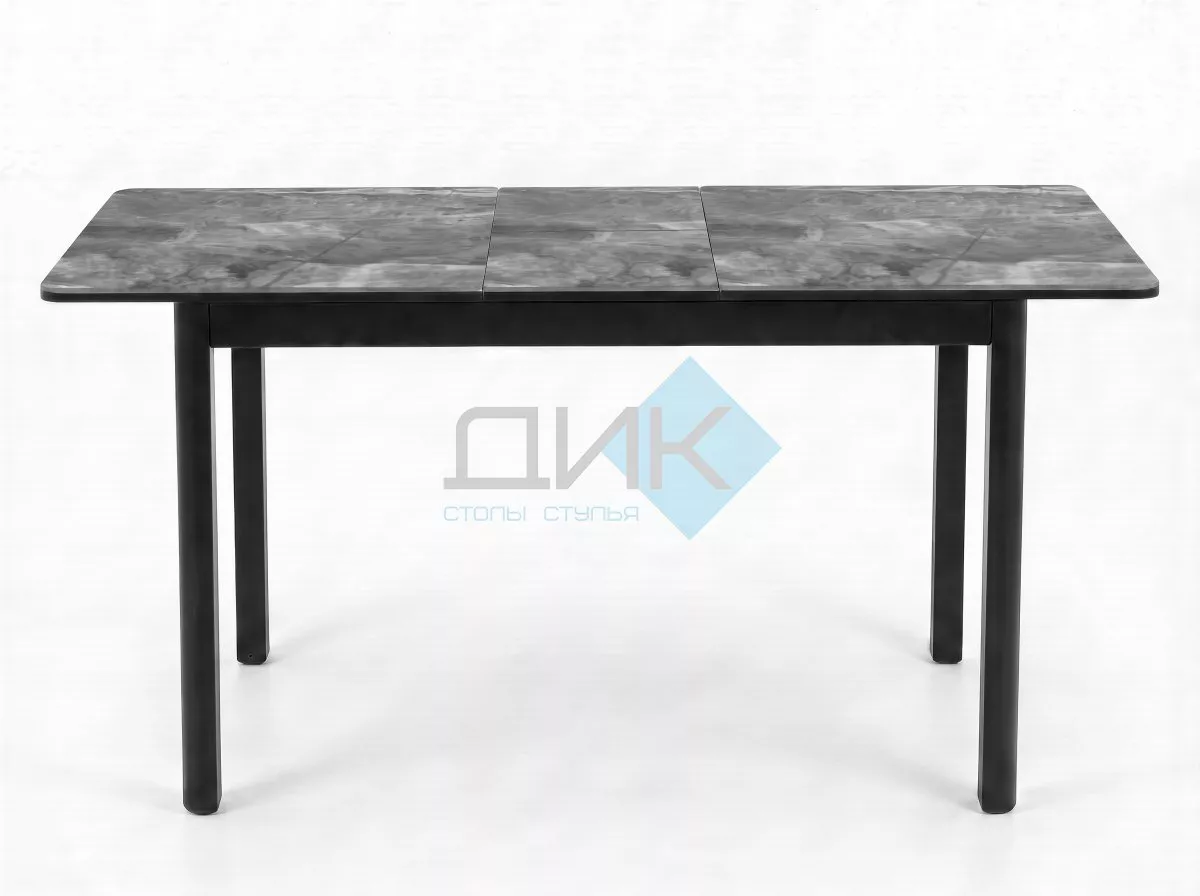 Стол DikLine DKQ120 Керамика серый глянец (italian middle grey)/подстолье черное/опоры черные