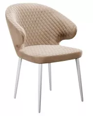 Стул DikLine 355 B03 BEIGE, ножки белые