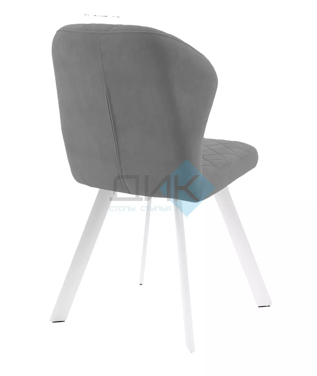 Стул DikLine 339 поворотный B22 GREY, ножки белые
