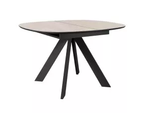 Стол DikLine BK100 Керамика Krater Perla (бежевый матовый)/подстолье черное/опоры черные