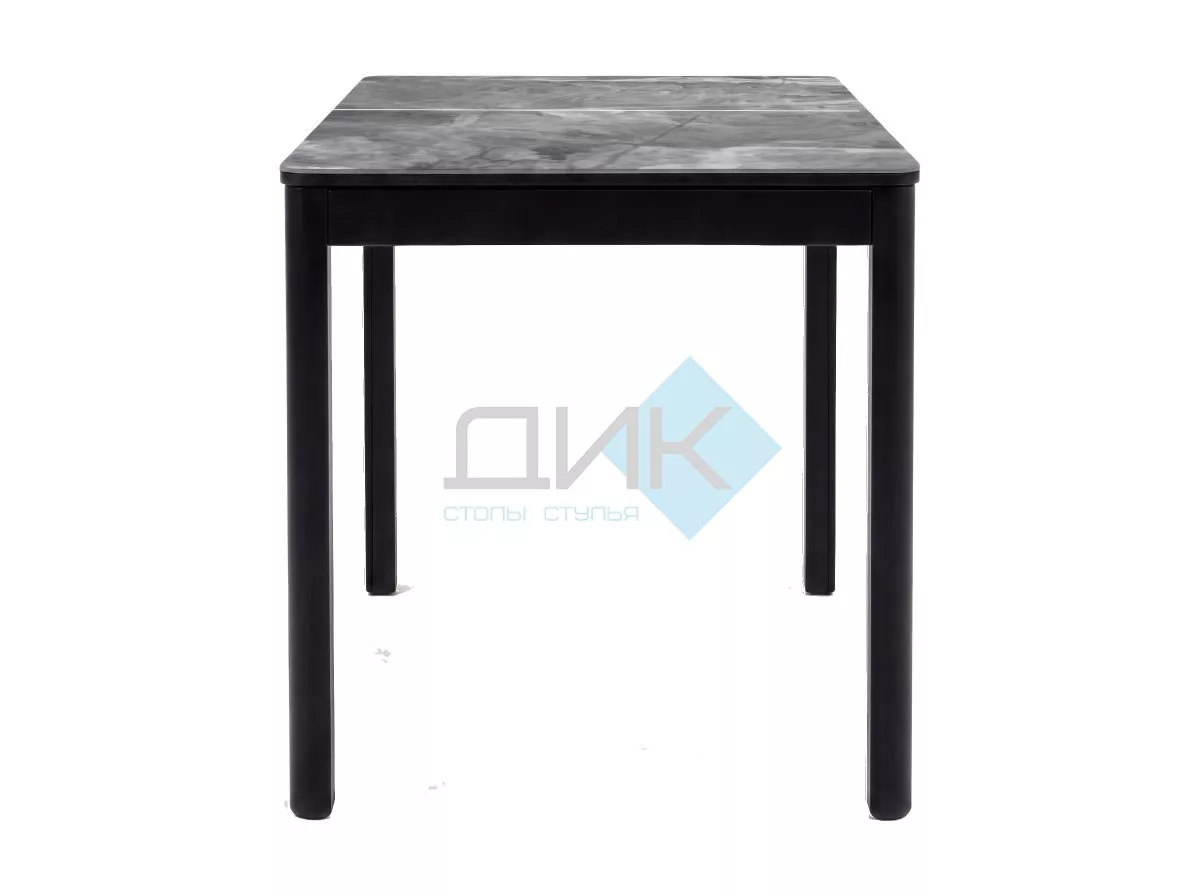Стол DikLine DKQ120 Керамика серый глянец (italian middle grey)/подстолье черное/опоры черные