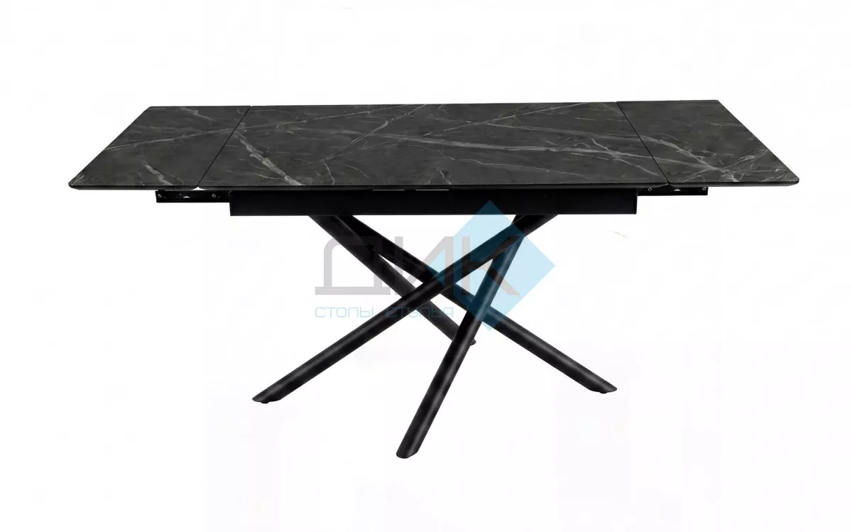 Стол DikLine BX110 Камень Пьетра Гриджиа чёрный/опоры черные (2 уп.)