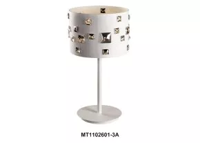 Лампа настольная МТ 1102601-3А (D25, выс45) white белый квадрат (металич., с квадрат. стекл.