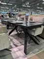 Стол DikLine KX160 керамика черный мрамор С45 матовая/опоры черные  Образец в салоне ТЦ Миллион мелочей